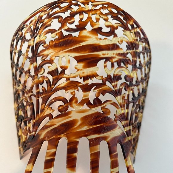 Large - Antique Vintage Spanish Mantilla Style Celluloid Hair Comb main image 5